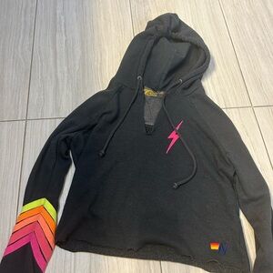 Charcoal gray size extra small aviator nation cropped crewneck
